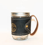 Load image into Gallery viewer, Leather-Wrapped Mason Jar

